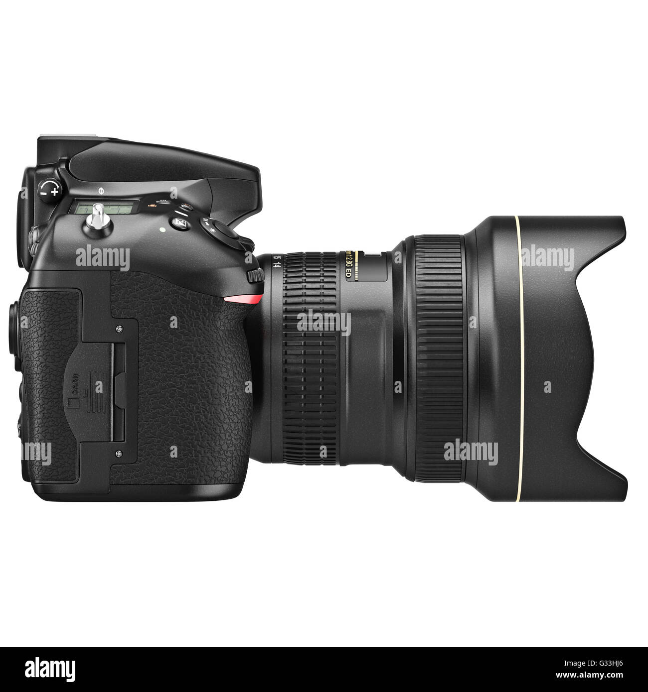DSLR camera, lens zoom, side view Stock Photo Alamy