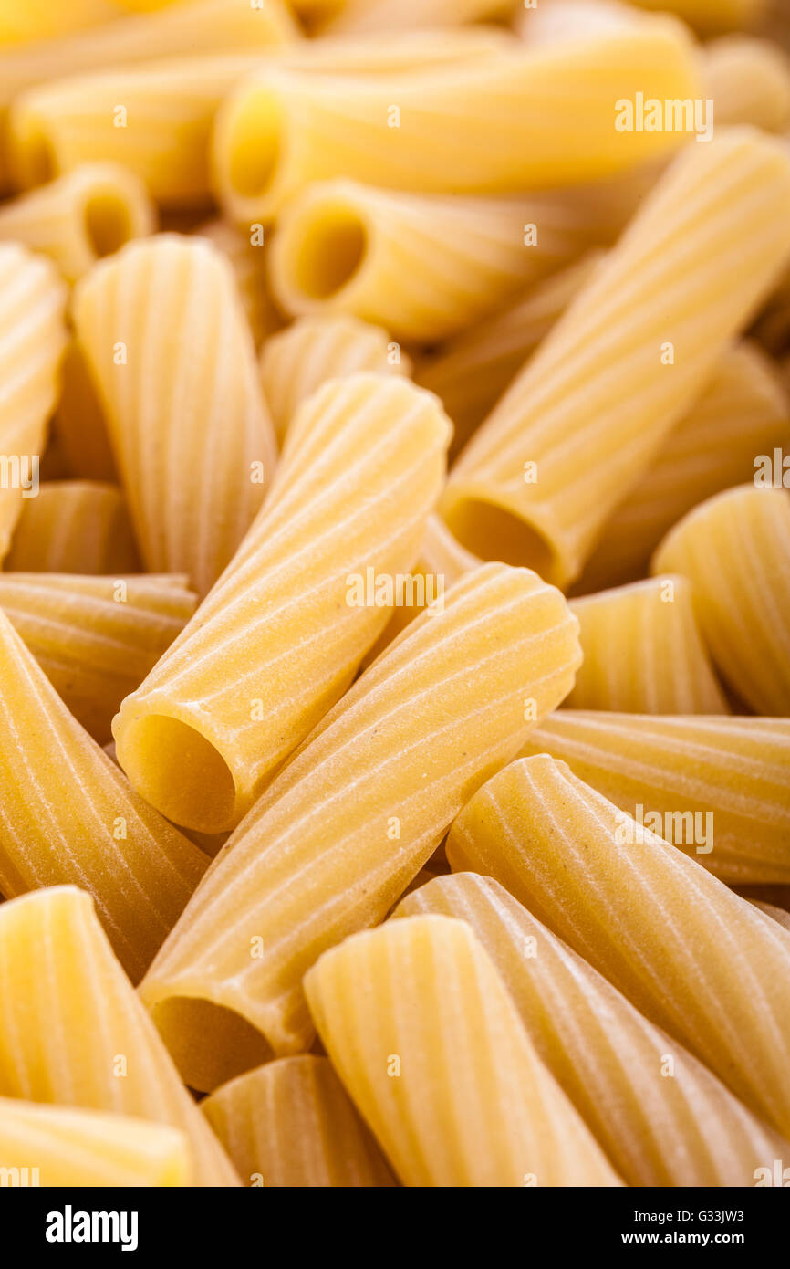 a heap of rigatoni, a typical italian pasta type Stock Photo Alamy
