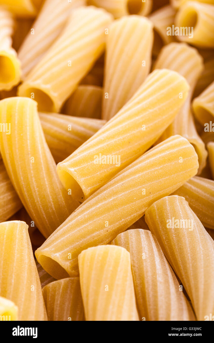 a heap of rigatoni, a typical italian pasta type Stock Photo Alamy