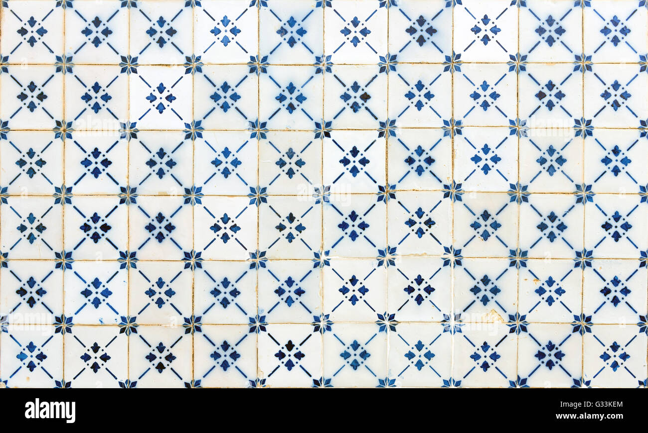seamless pattern made of traditional Portuguese tiles - Azulejos, Portugal Stock Photo