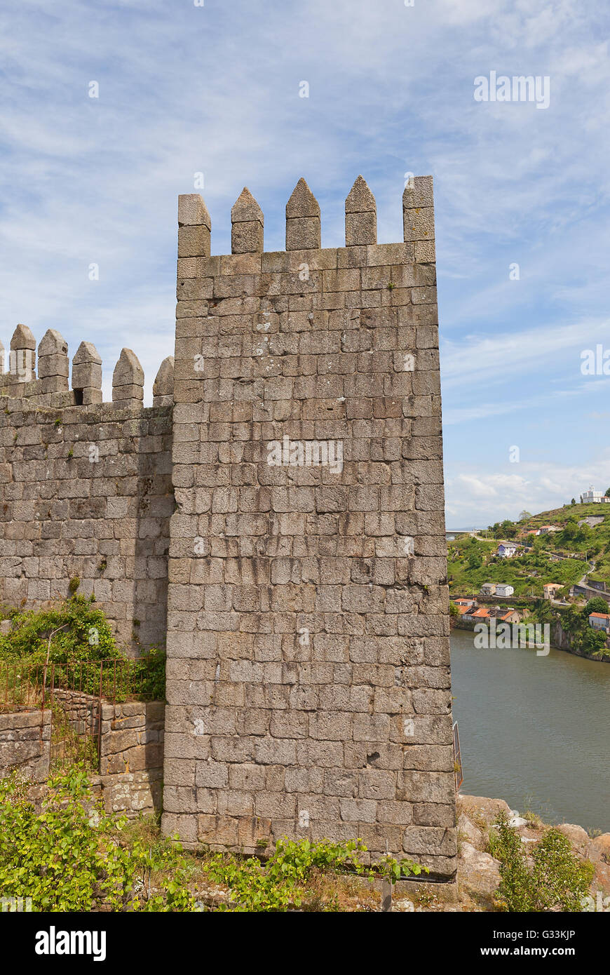Tower of city rampart in Porto (UNESCO site) Stock Photo