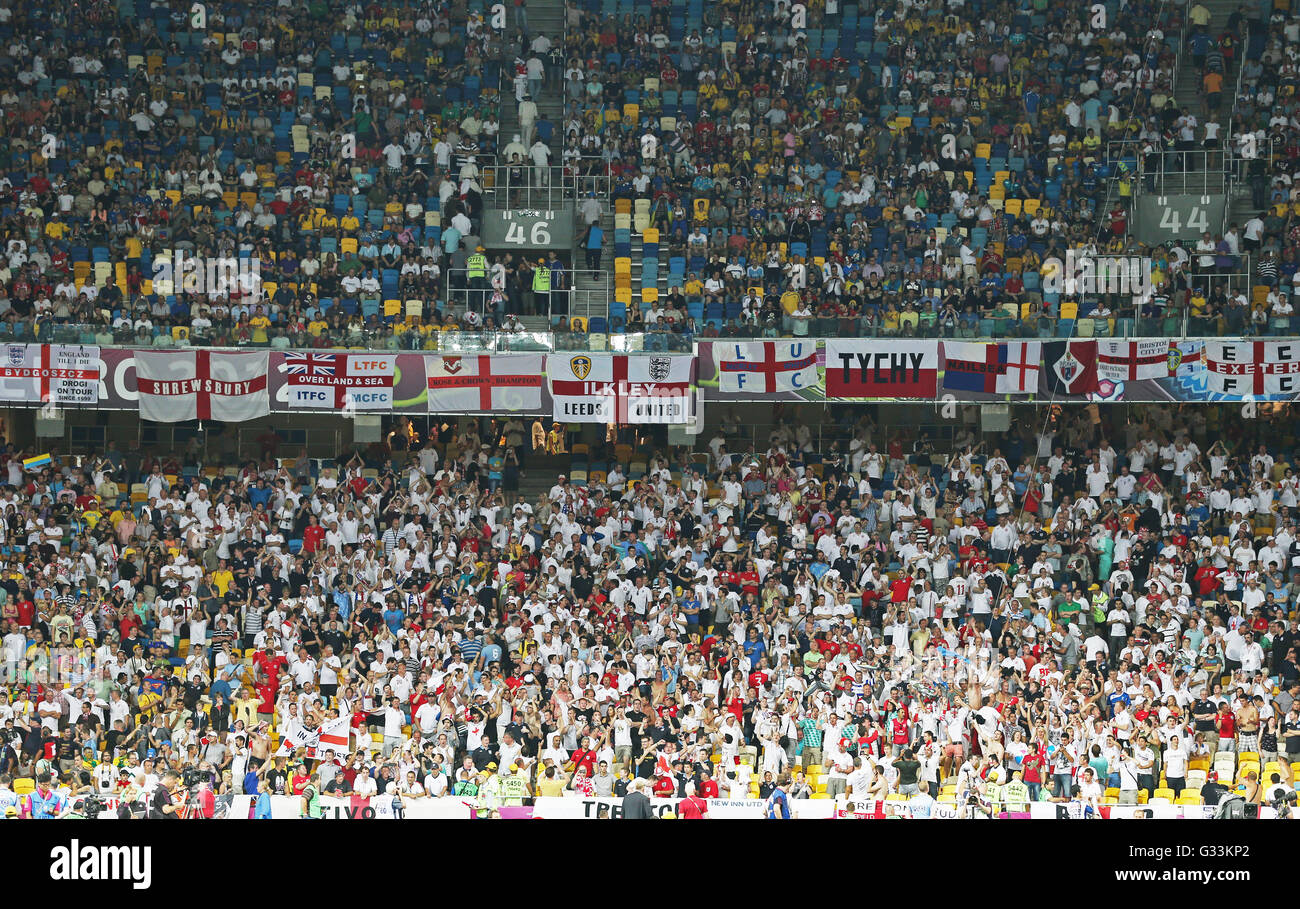 England football supporters show their support during UEFA EURO 2012