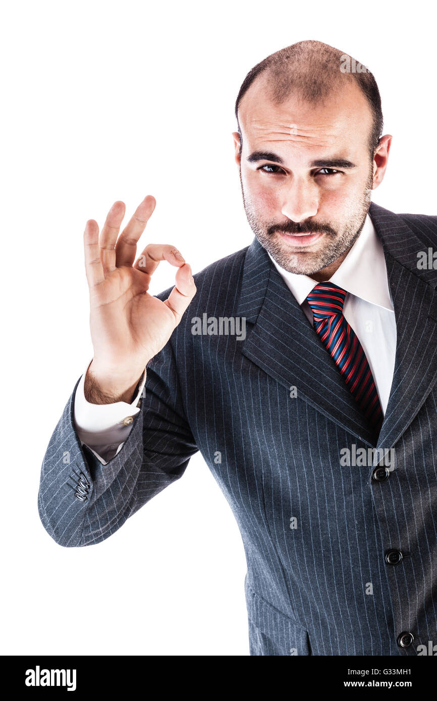portrait of a classy businessman wearing a suit isolated over a white background Stock Photo