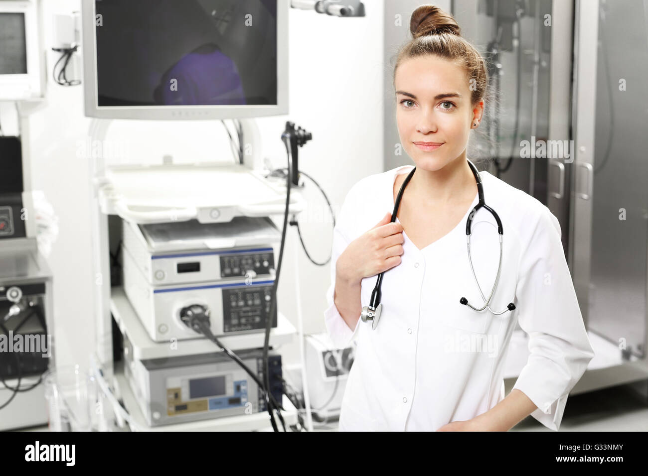 Hospital ward, gastroenterologist preparing the study Stock Photo Alamy