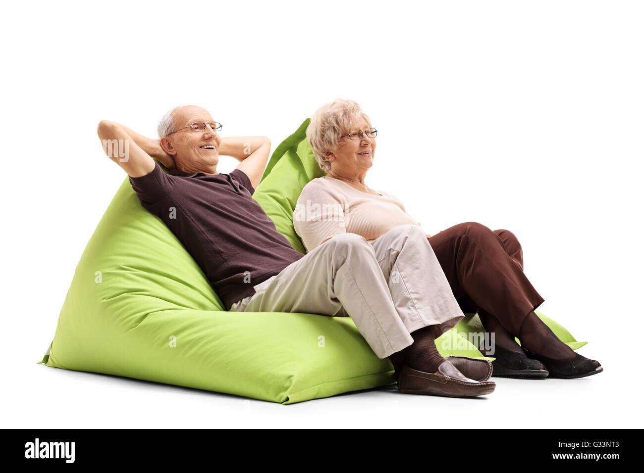 Elderly man sitting on beanbag hi-res stock photography and images - Alamy