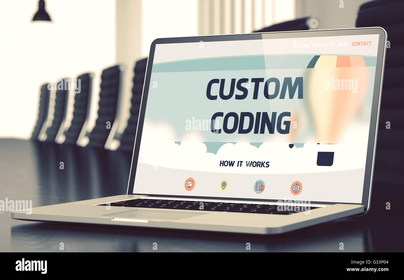 Laptop Screen with Custom Coding Concept Stock Photo - Alamy