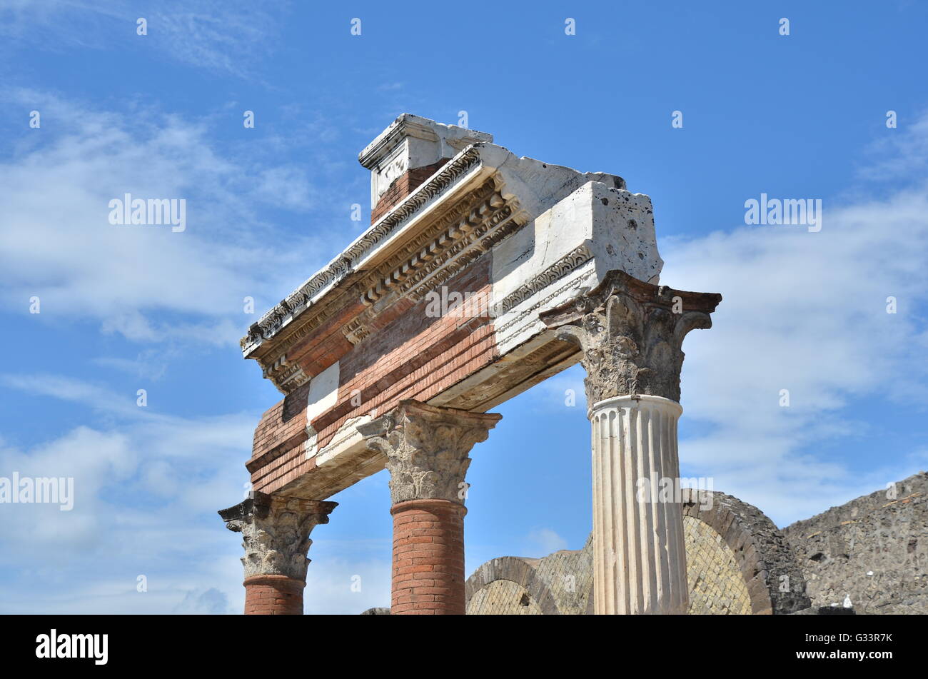 Columns at Forum Pompeii Stock Photo Alamy