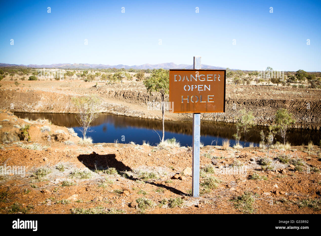 A dam in gem fields near Gemtree in the Northern Territory, Australia