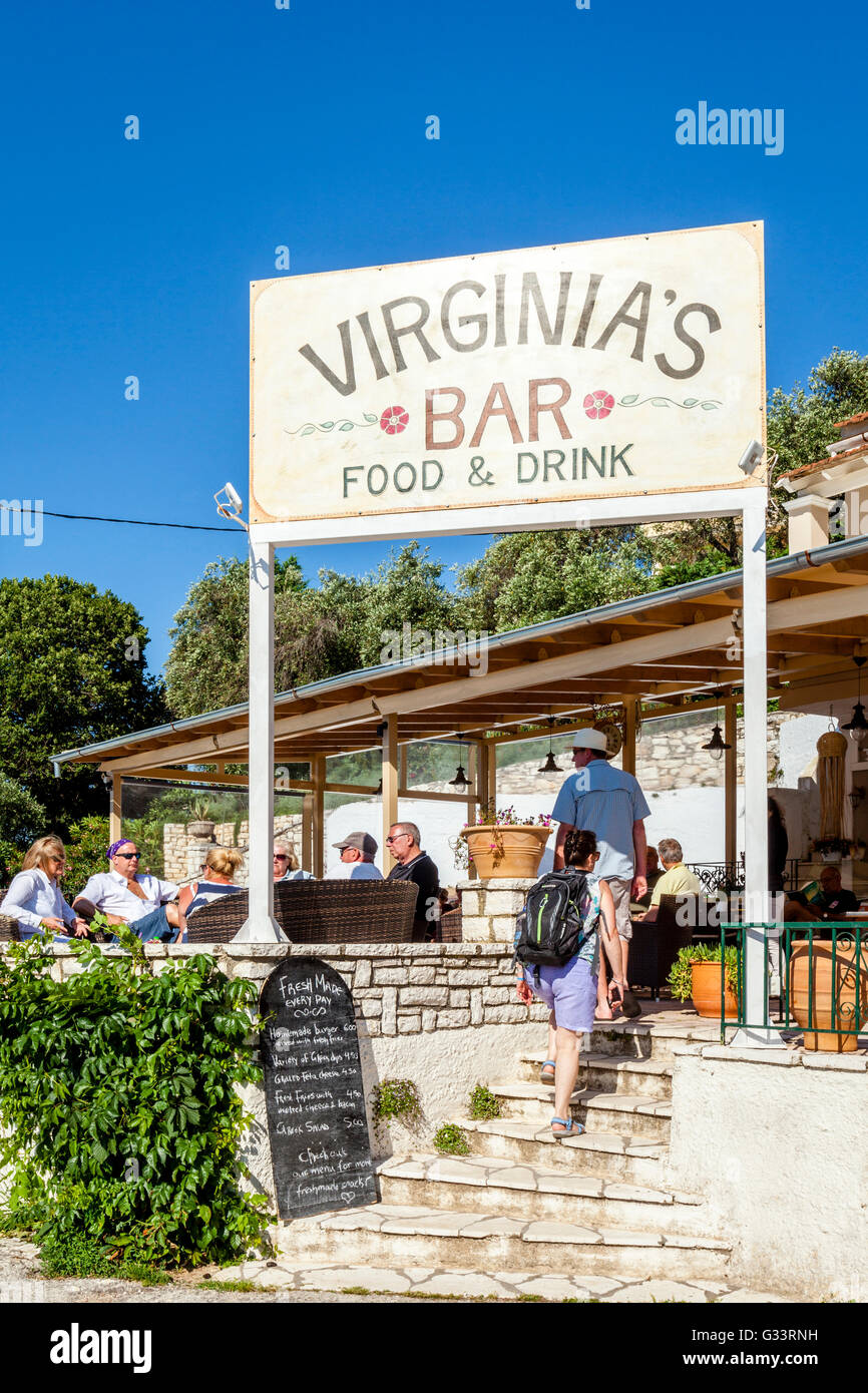 Cafebar Restaurant Kassiopi Corfu Island Greece Stock Photo Alamy