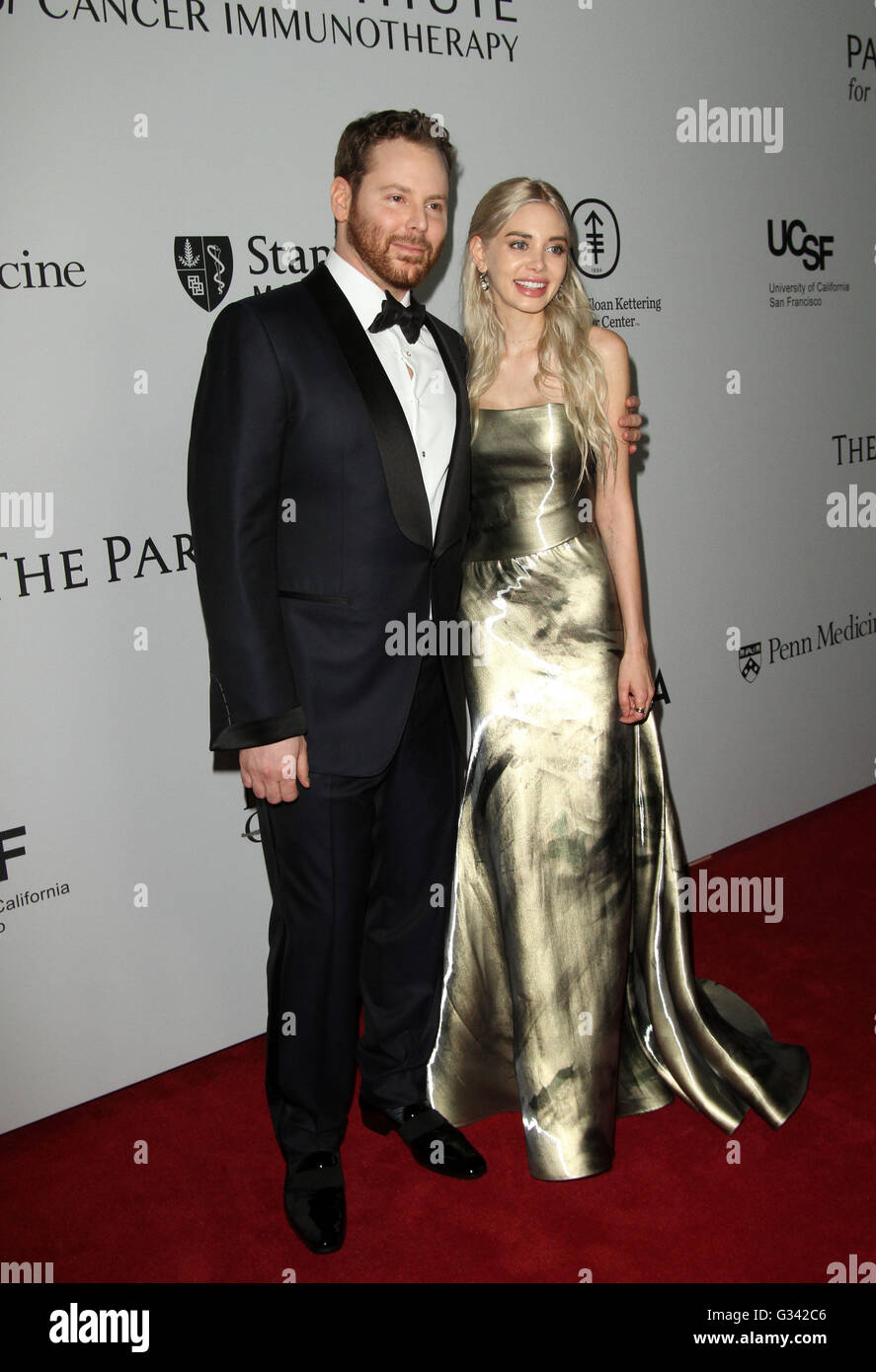 Sean Parker and the Parker Foundation Celebrate the Launch of The Parker Institute for Cancer Immunotherapy held at a private estate in Los Angeles.  Featuring: Sean Parker, wife Alexandra Parker Where: Los Angeles, California, United States When: 13 Apr Stock Photo