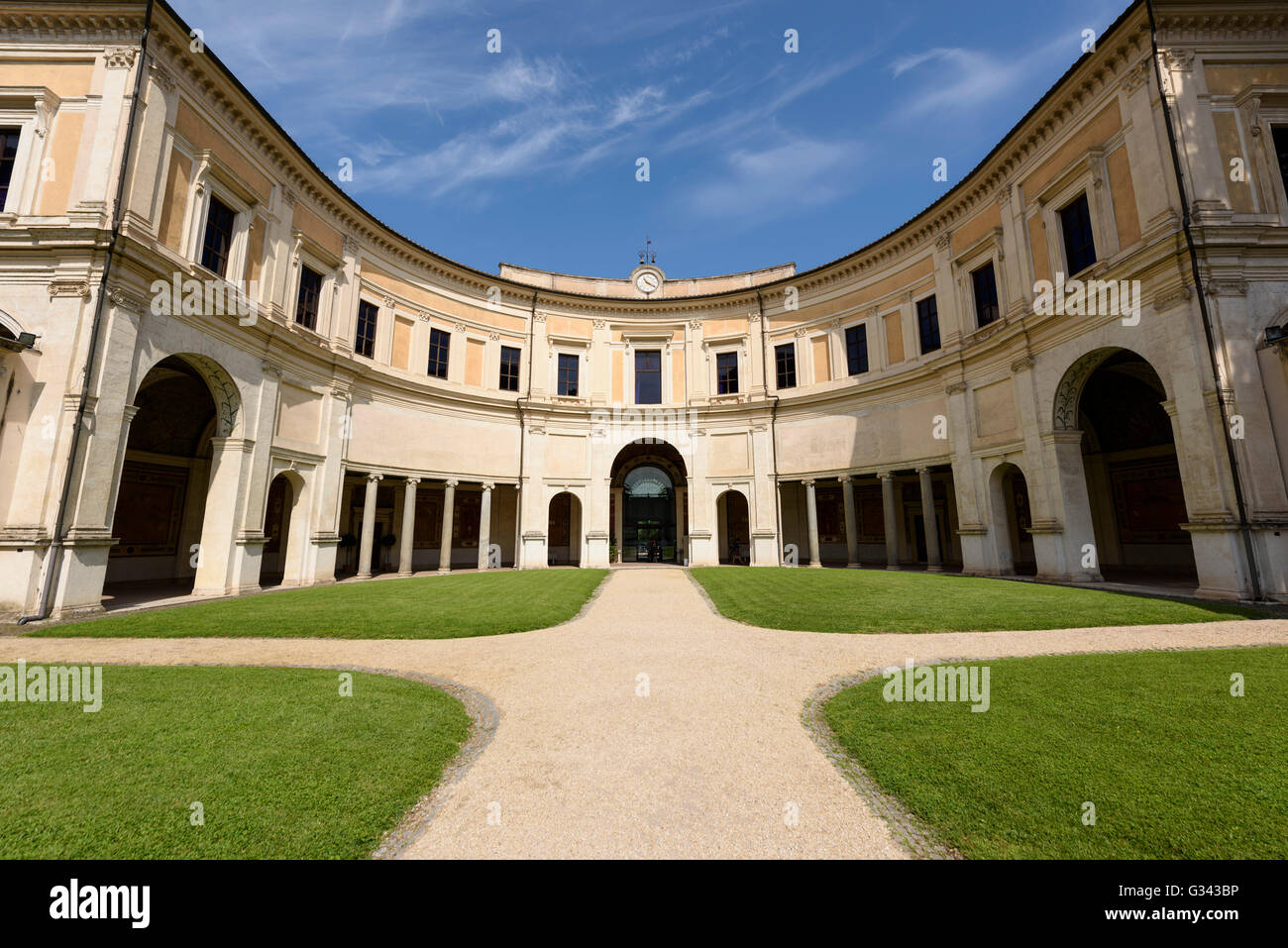 Rome. Italy. Villa Giulia, built 1551-1553, the semicircular loggia. Today the villa houses the National Etruscan Museum. Stock Photo