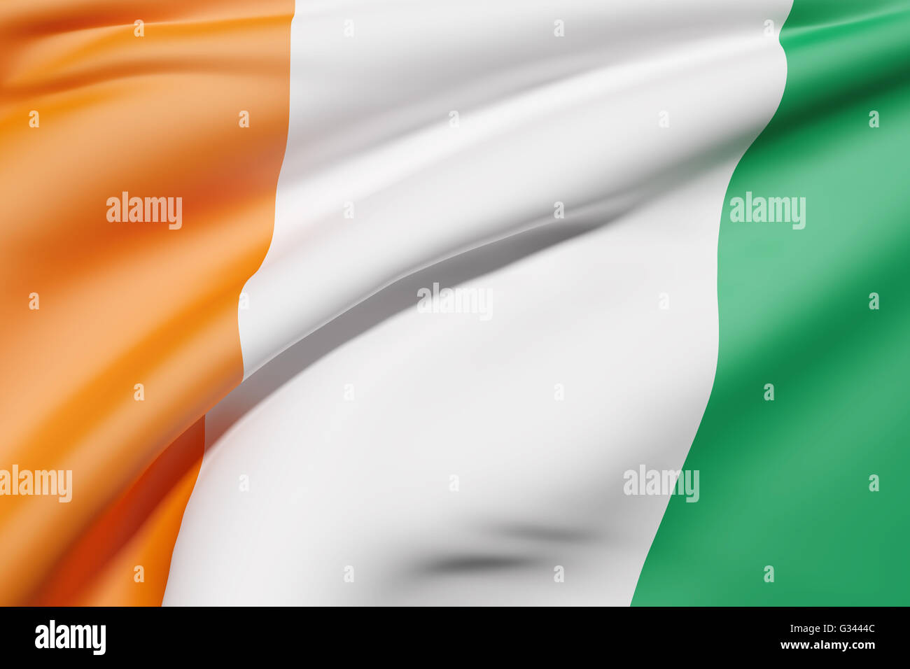 3d rendering of Ivory Coast flag waving Stock Photo - Alamy