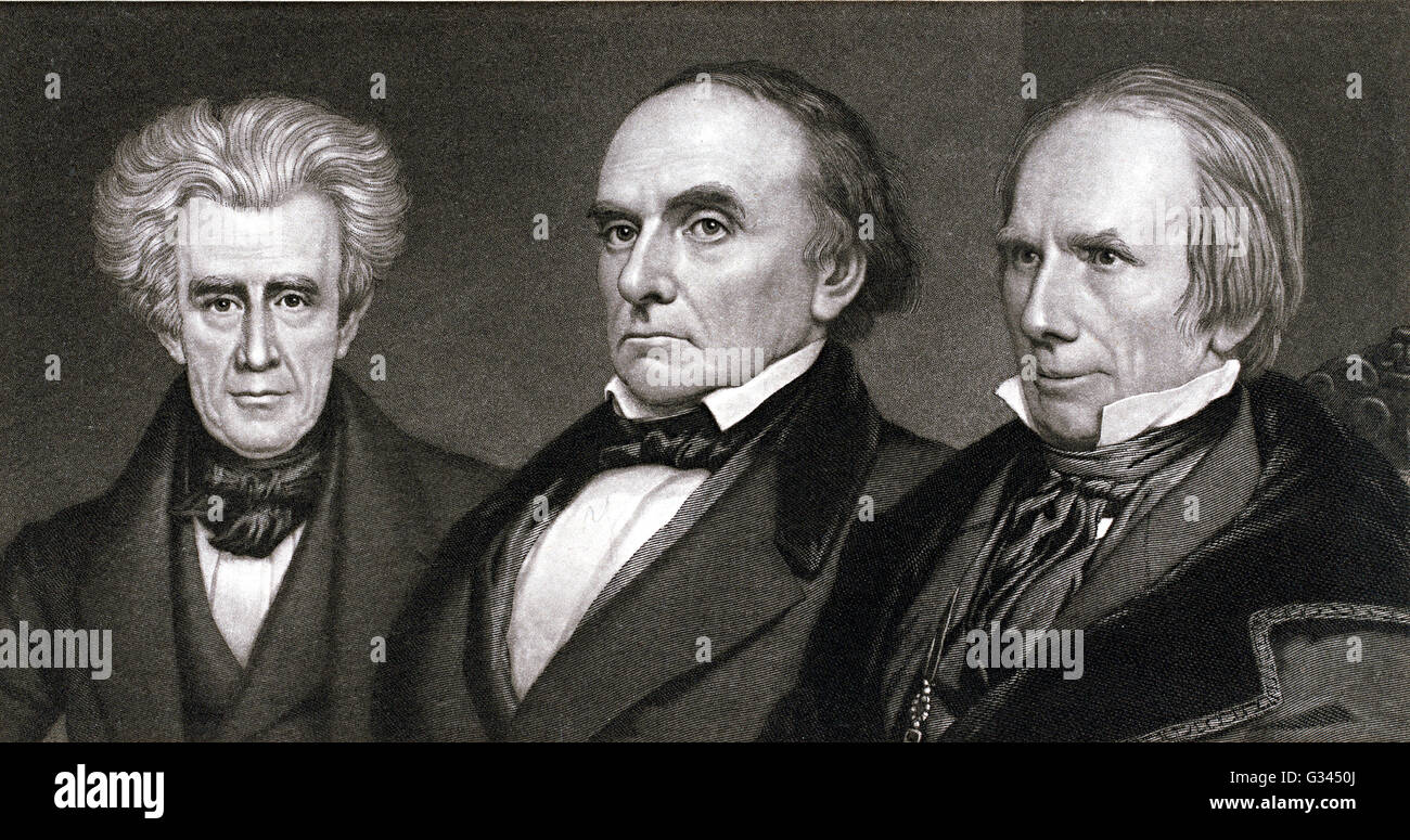 1. Andrew Jackson, 2. Daniel Webster, 3. Henry Clay Stock Photo