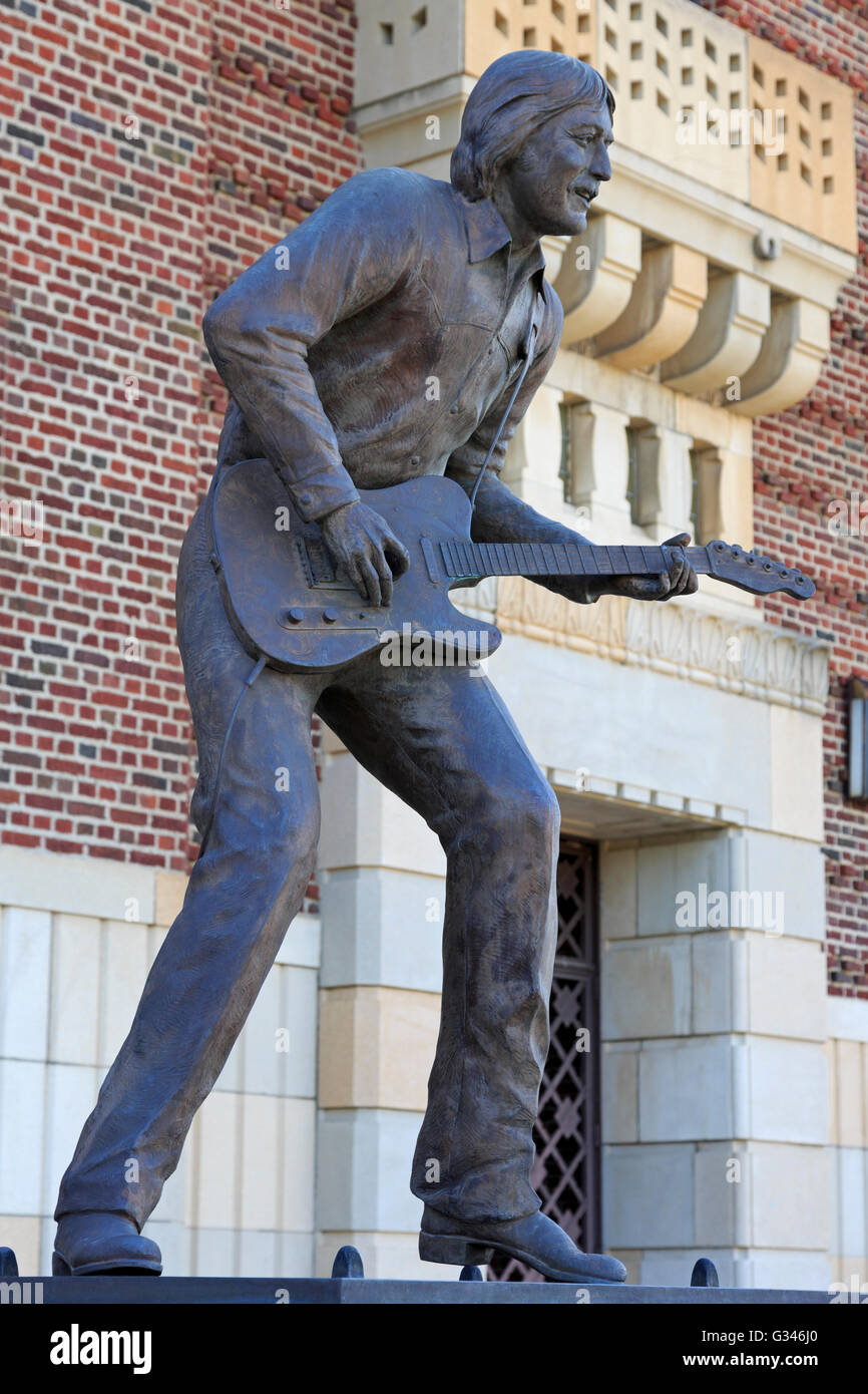 James Burton Statue, Shreveport Municipal Auditorium, Louisiana, USA Stock Photo