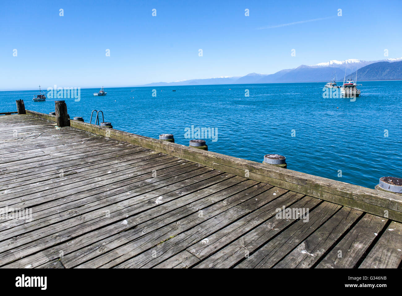 old small wooden pier Stock Photo