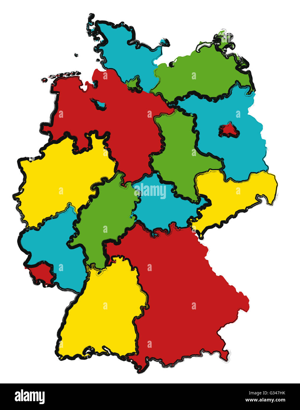 administration map of germany looking like made by a child Stock Photo ...