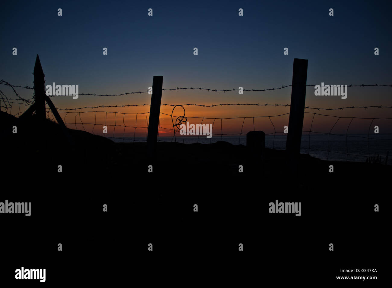 Sun down at Bull Bay, Anglesey Stock Photo
