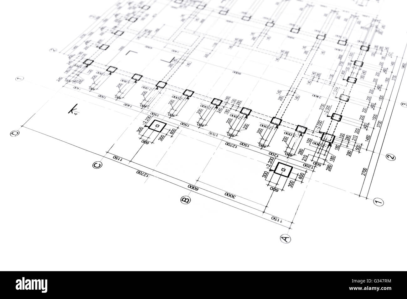 engineering blueprints, construction plan, part of architectural