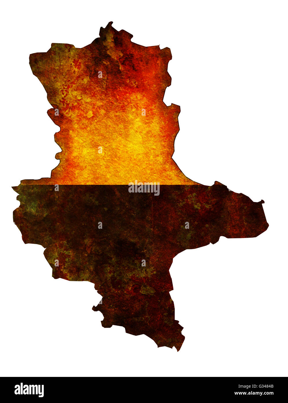 isolated map of saxony anhalt region with flag Stock Photo - Alamy