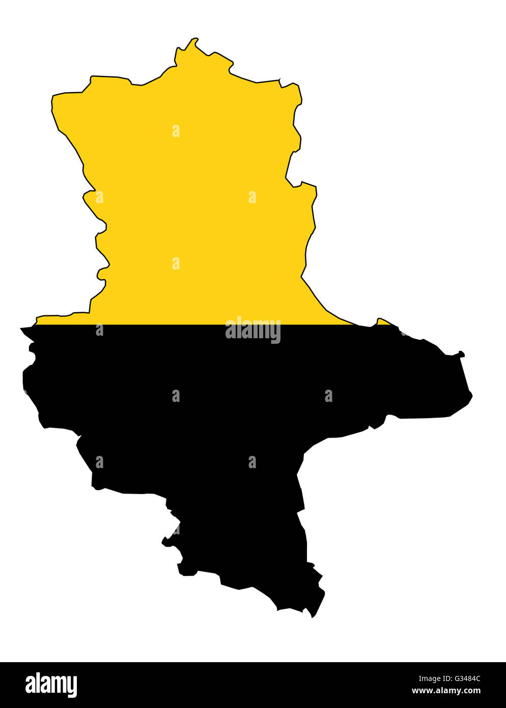 isolated map of saxony anhalt region with flag Stock Photo - Alamy