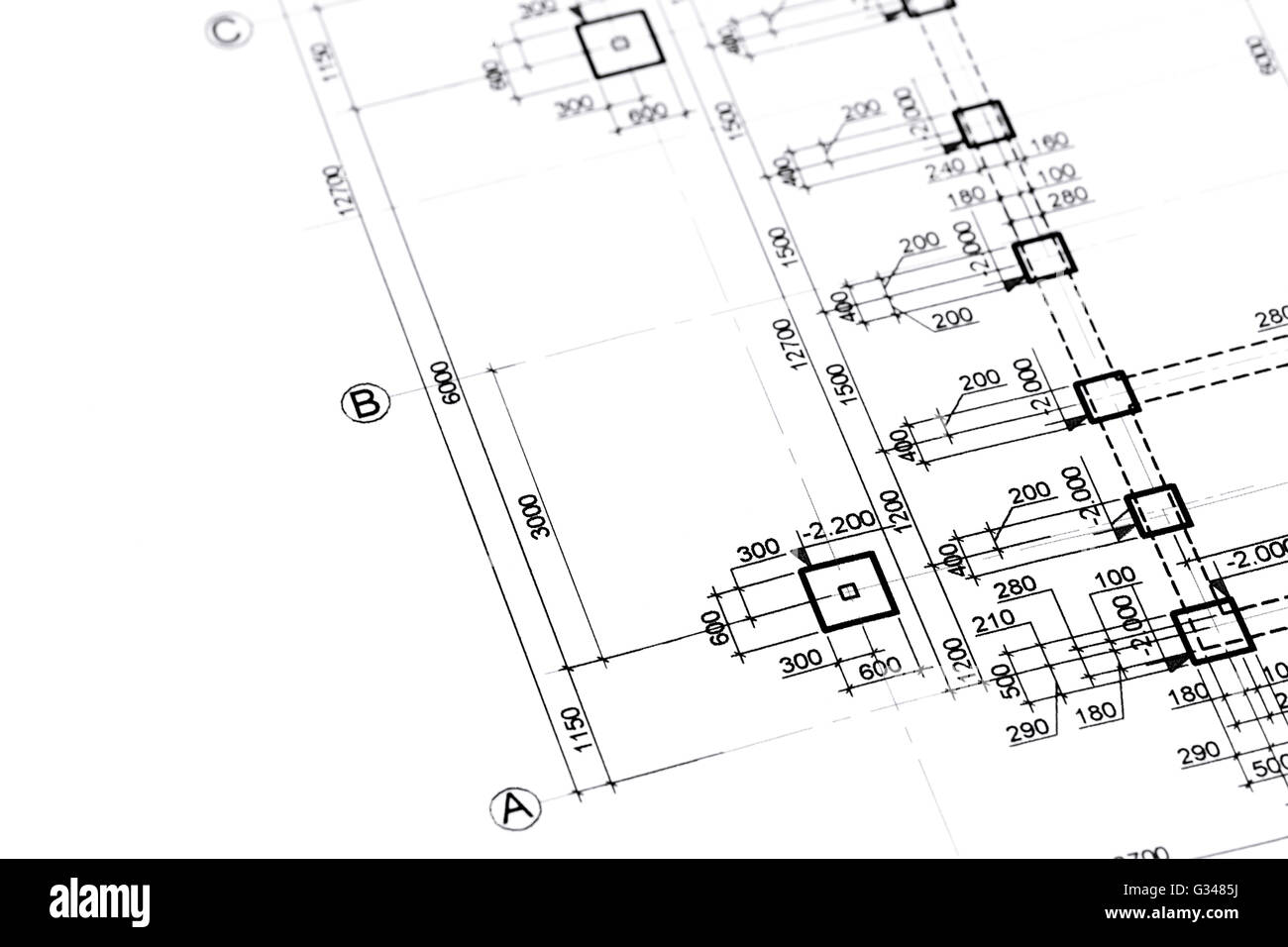 engineering blueprints, construction plan, part of architectural