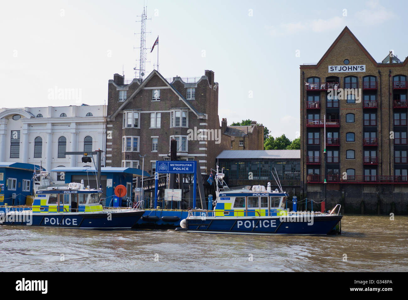 Metropolitan River Police along the River Thames in London Stock Photo
