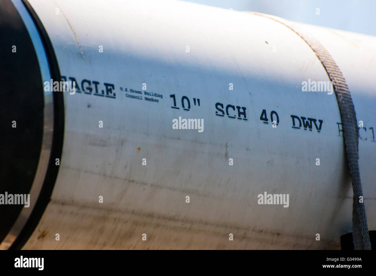 Ten inch diameter schedule 40 PVC pipe being used for tool storage on a  work vehicle Stock Photo - Alamy