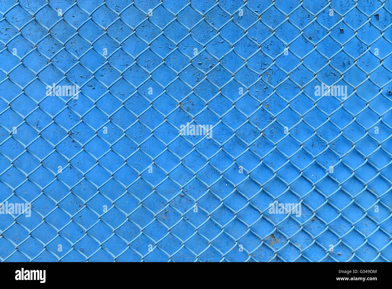 blue fence metal braiding net background texture Stock Photo