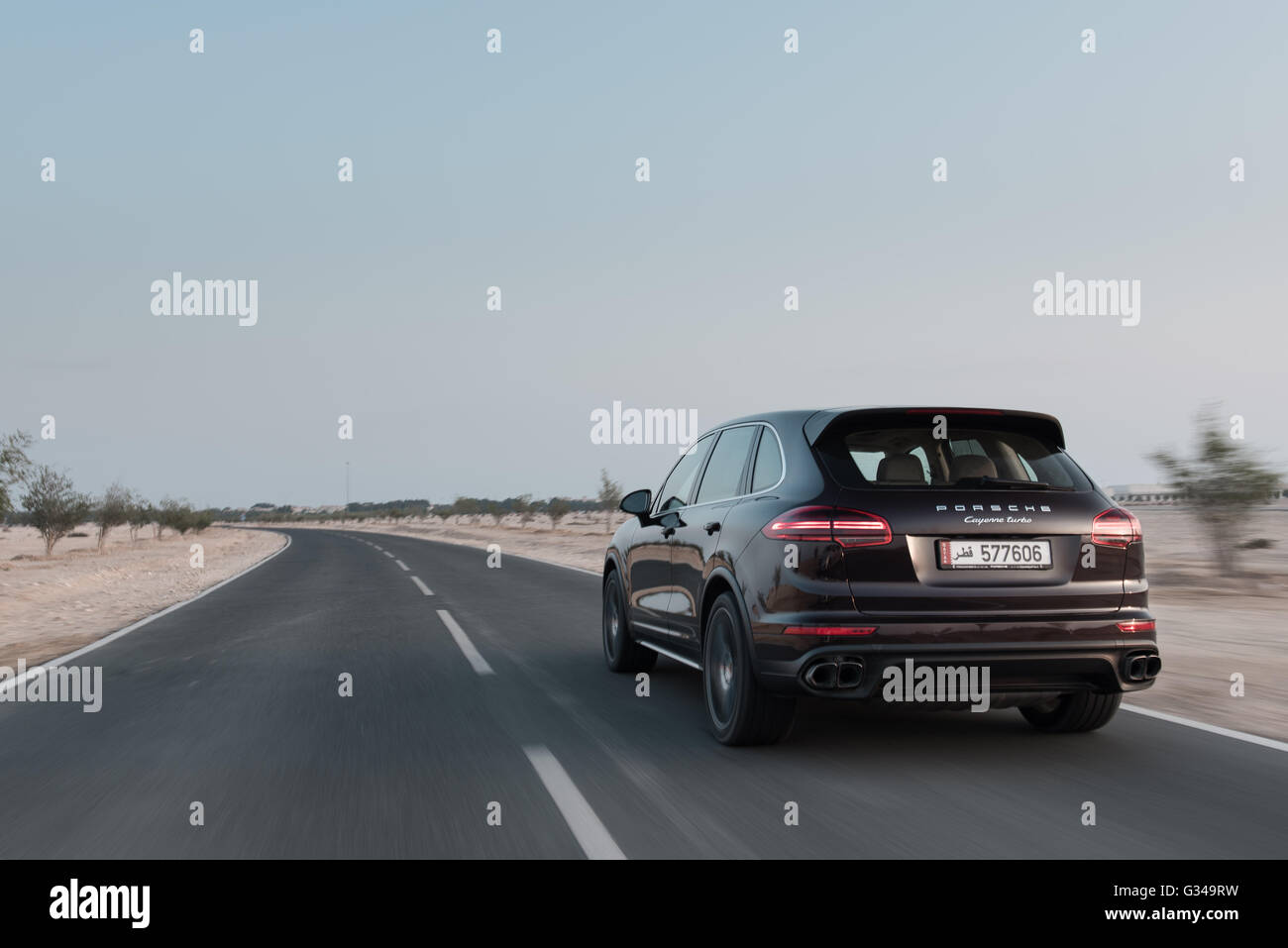 2016 Porsche Cayenne Turbo S photographed in Qatar Stock Photo Alamy