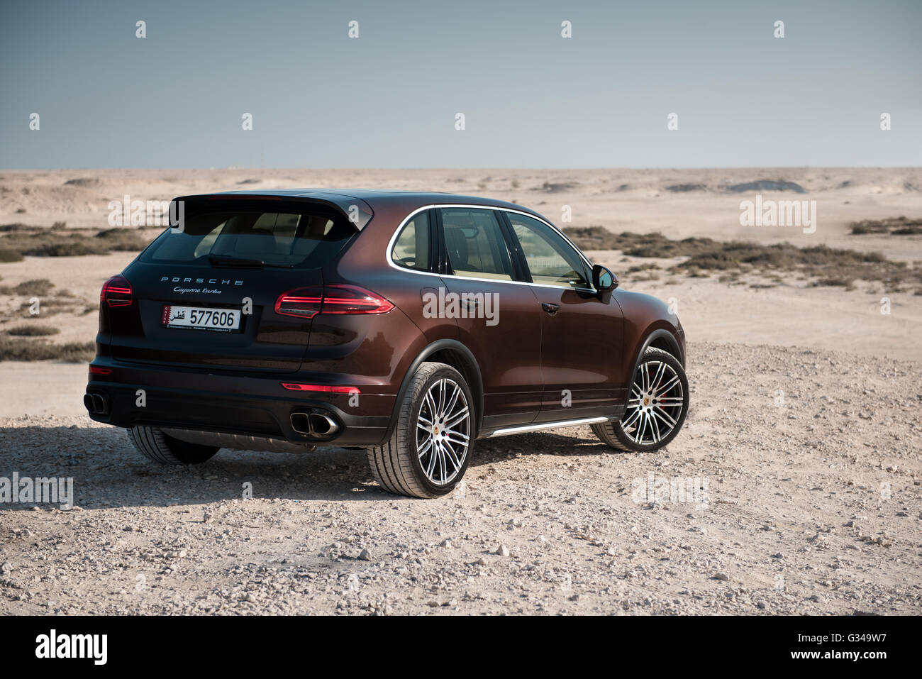 2016 Porsche Cayenne Turbo S photographed in Qatar Stock Photo - Alamy