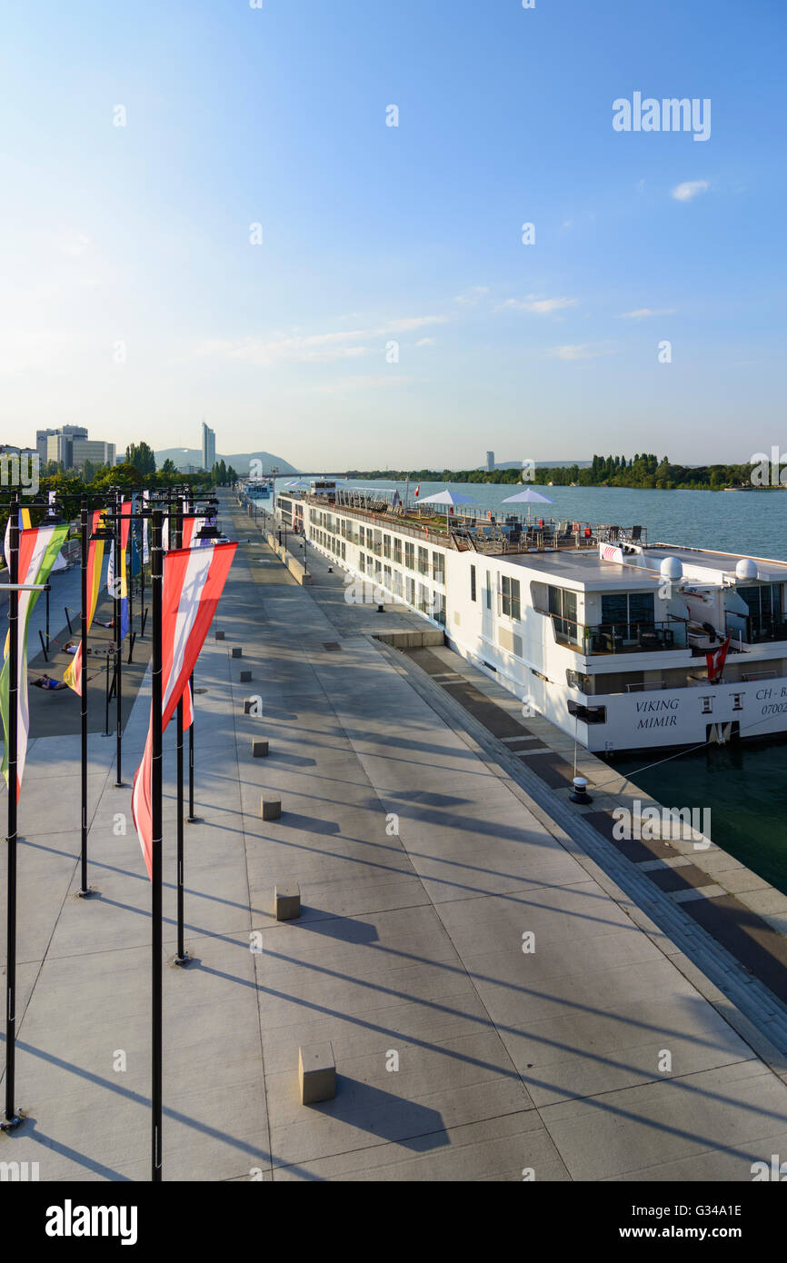 cruise ships on the Danube, Austria, Wien, 02., Wien, Vienna Stock Photo