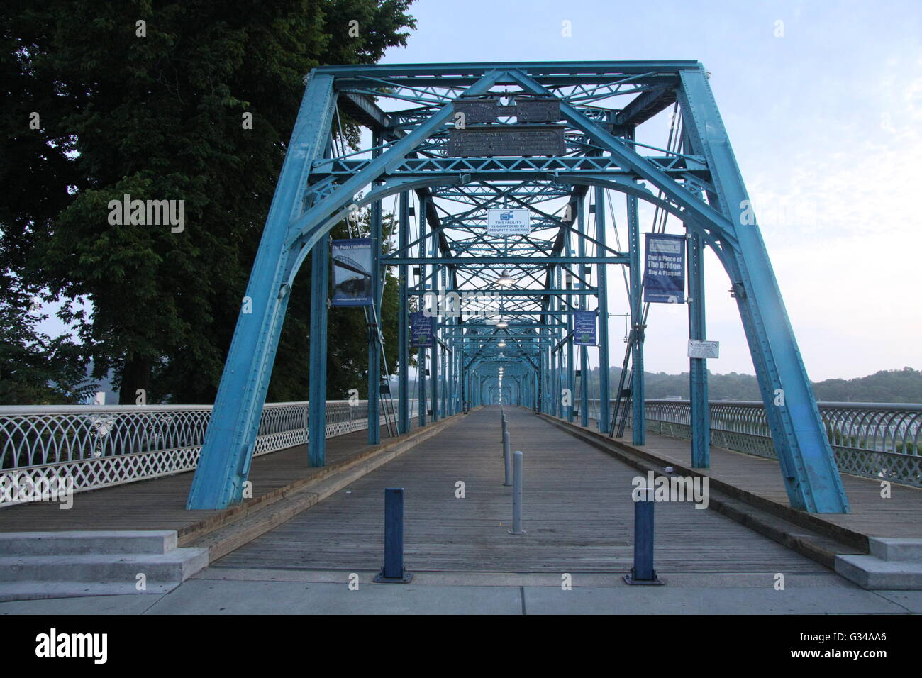 Wooden Walnut Street Bridge, Chattanooga, Tennessee, USA Stock Photo