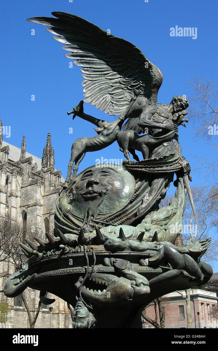 New York City The whimsical Peace Fountain sculpture in the gardens of