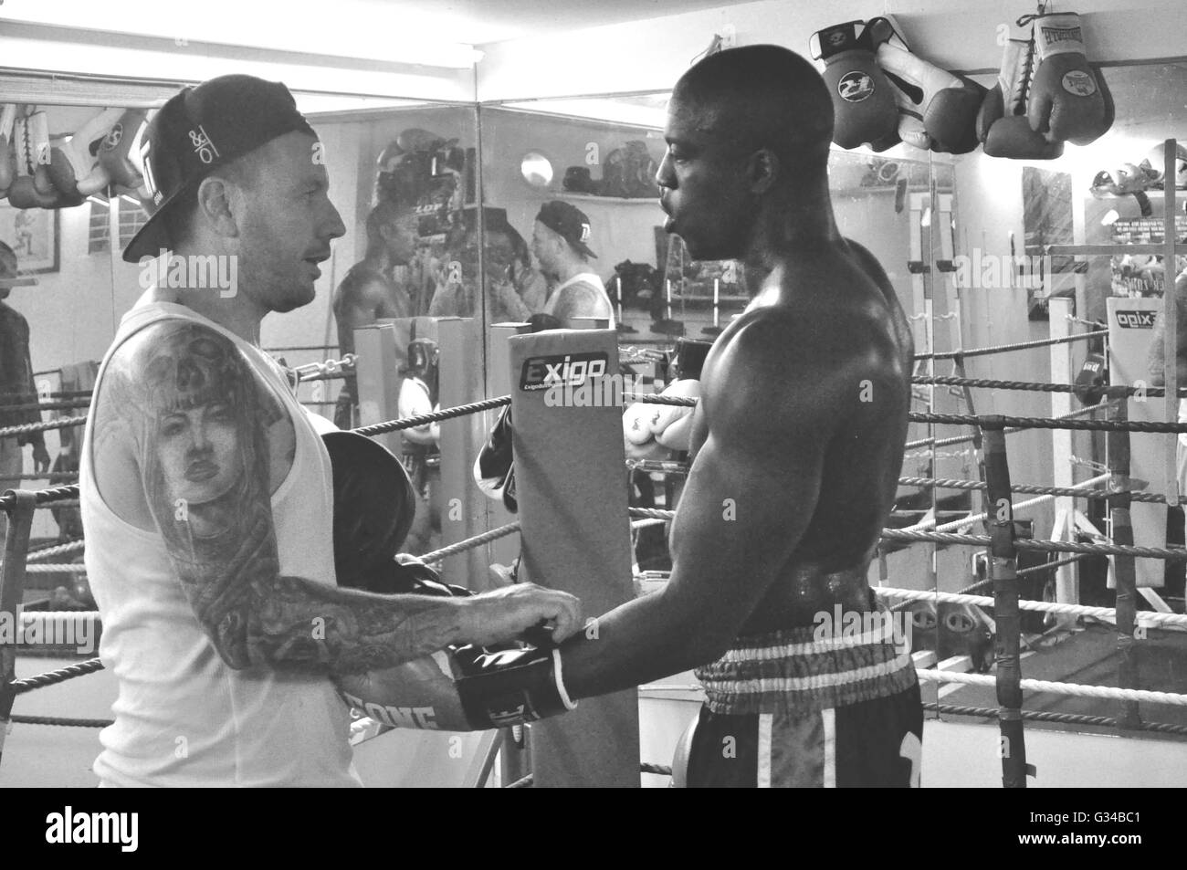 A coaching moment between Jason Radcliffe and top boxing coach and