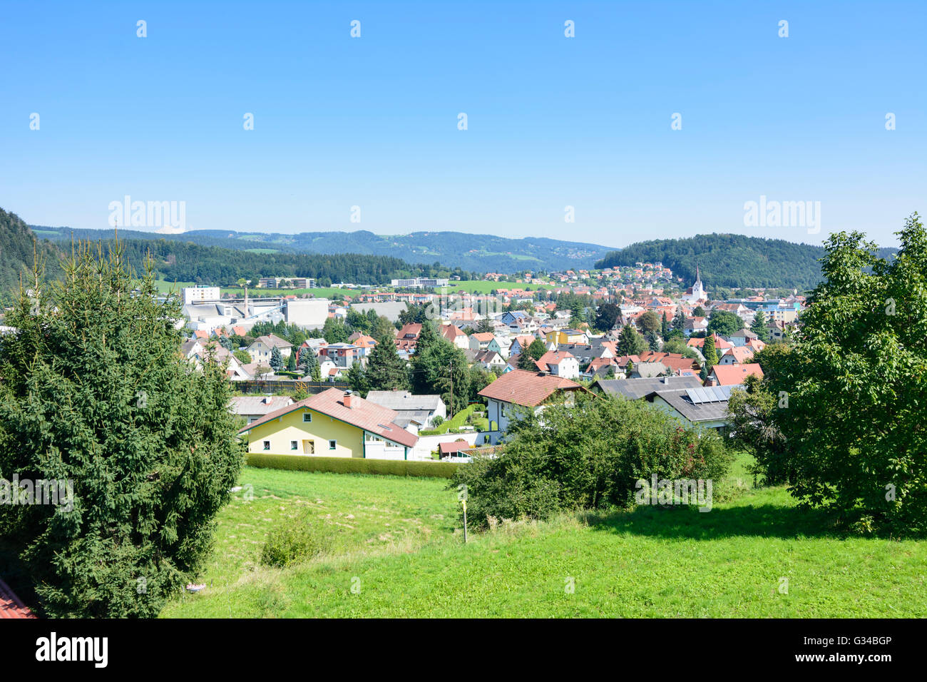 Overlooking Köflach, Austria, Steiermark, Styria, Südwest-Steiermark, Köflach Stock Photo