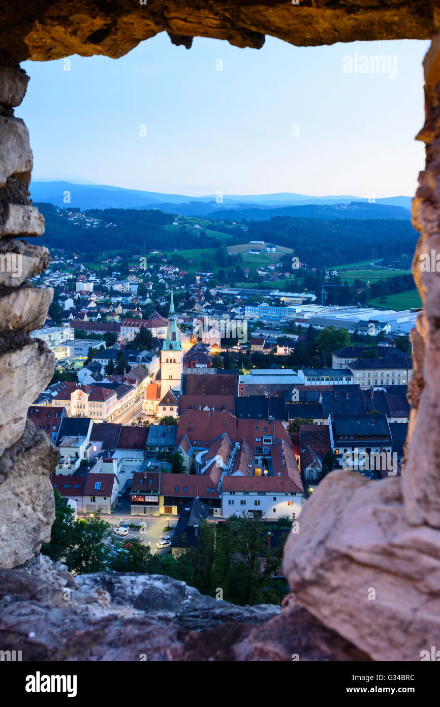 Overlooking the center of Voitsberg, Austria, Steiermark, Styria, Südwest-Steiermark, Voitsberg Stock Photo