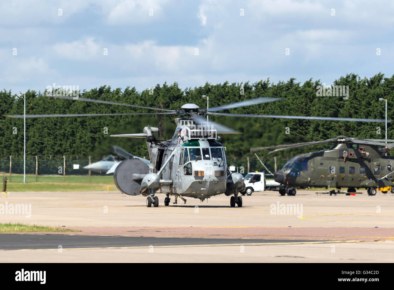 Royal Navy Westland WS-61 Sea King ASaC7 Helicopter XV707 used for Airborne Early Warning and Airborne Surveillance and Control. Stock Photo