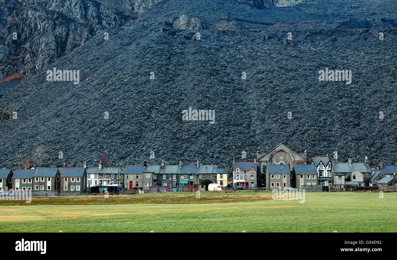 Blaenau Ffestiniog, Gwynedd, Snowdonia, Wales, UK, in 1980. A slate