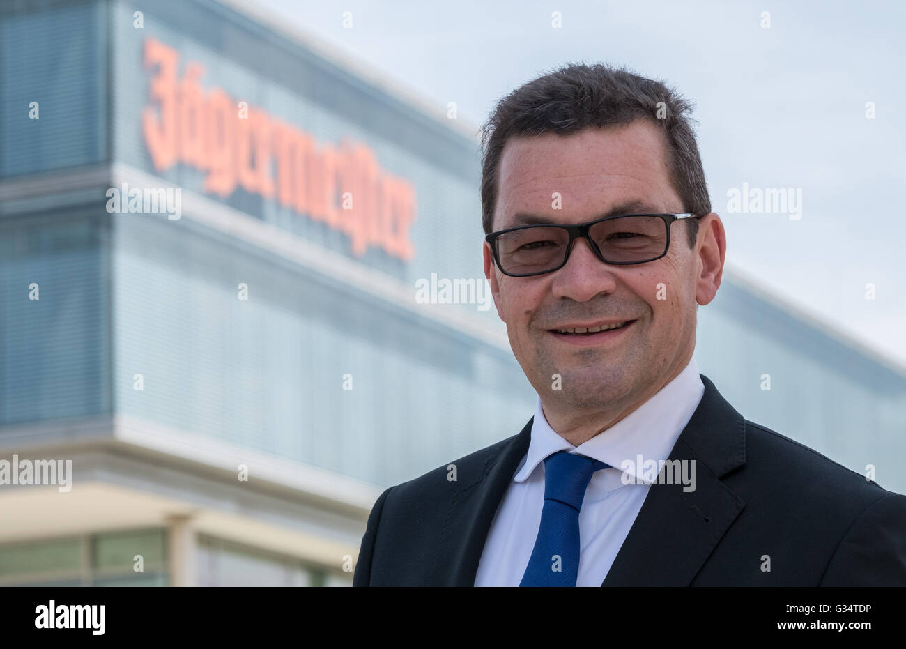 Wolfenbuettel, Germany. 07th June, 2016. Paolo Dell Antonio, spokesman of the Mast-Jaegermeister AG board, poses at the corporate headquarters of the liquor company in Wolfenbuettel, Germany, 07 June 2016. Photo: PETER STEFFEN/dpa/Alamy Live News Stock Photo