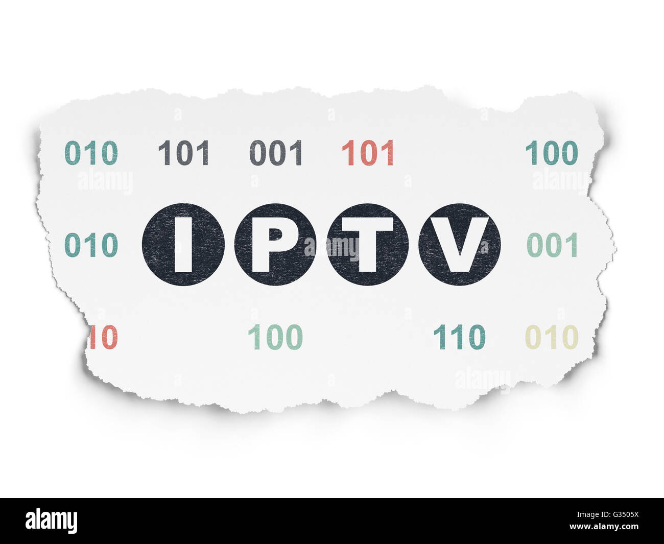Web development concept: IPTV on Torn Paper background Stock Photo