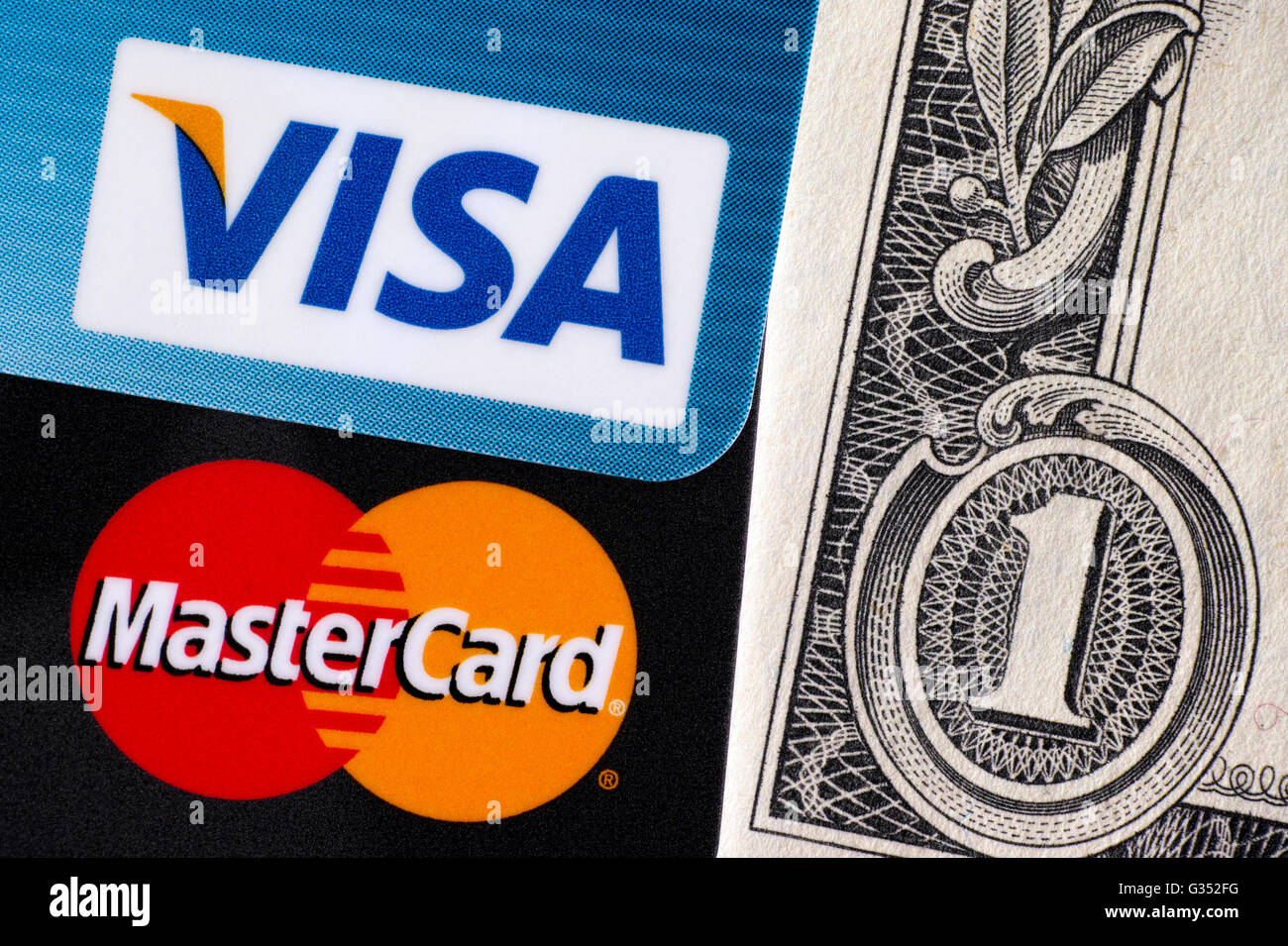 Tambov, Russian Federation - April 02, 2016 Visa and MasterCard logo on ...