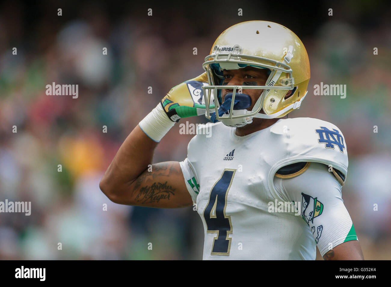 RB George Atkinson, #4 Notre Dame, during the NCAA football game between the Navy and the Notre Dame on September 1 Stock Photo