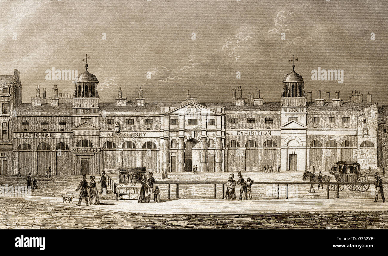 The Royal Mews, stables, carriage house of the British Royal Family, Charing Cross, London, England, 1793 Stock Photo