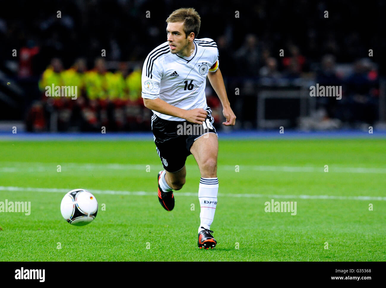 Philipp Lahm during the qualifying match for the FIFA World Cup 2014, Germany - Sweden 4:4, Olympic Stadium, Berlin Stock Photo