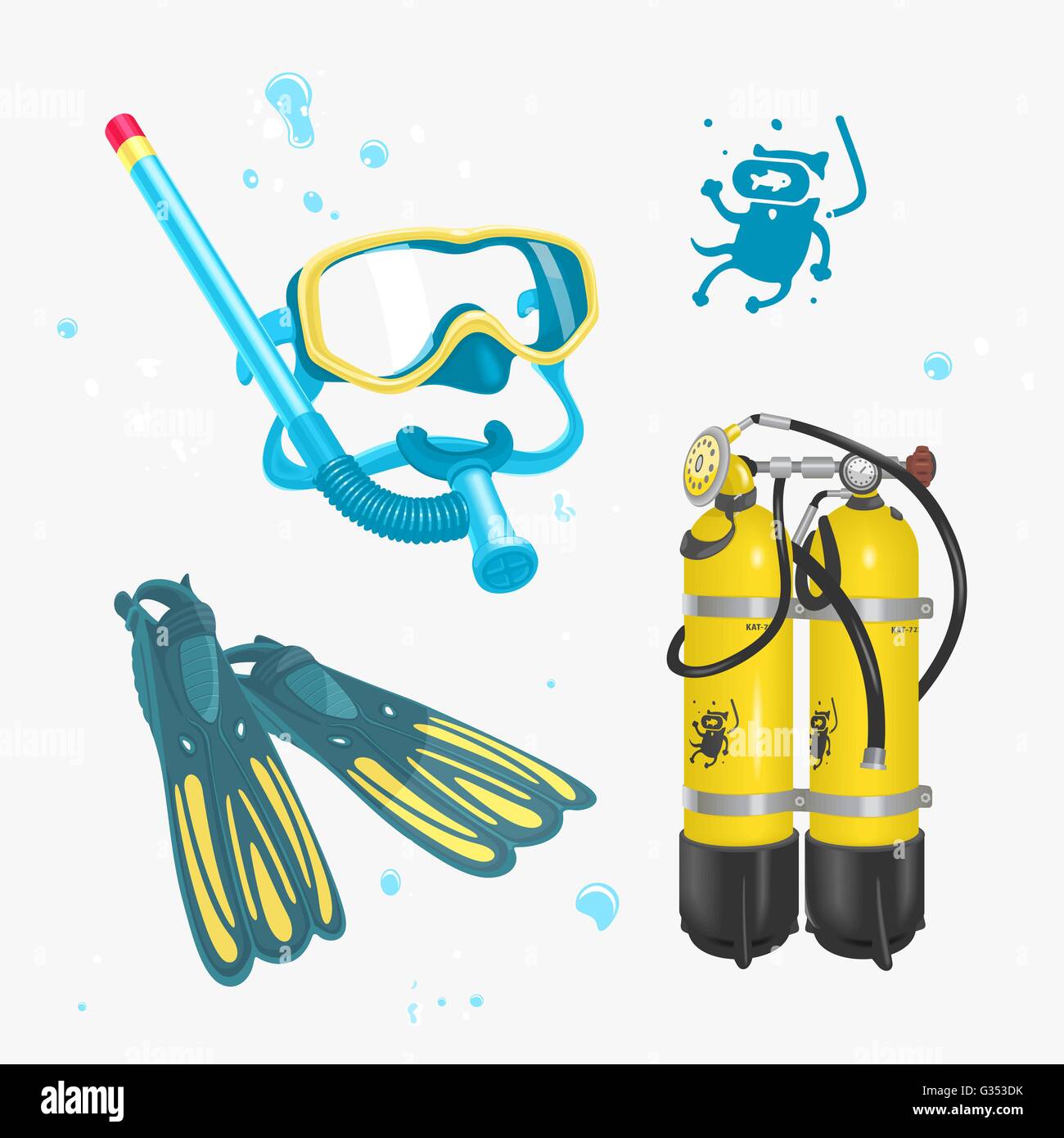 Diving Icon Set Vector Stock Vector Image & Art - Alamy