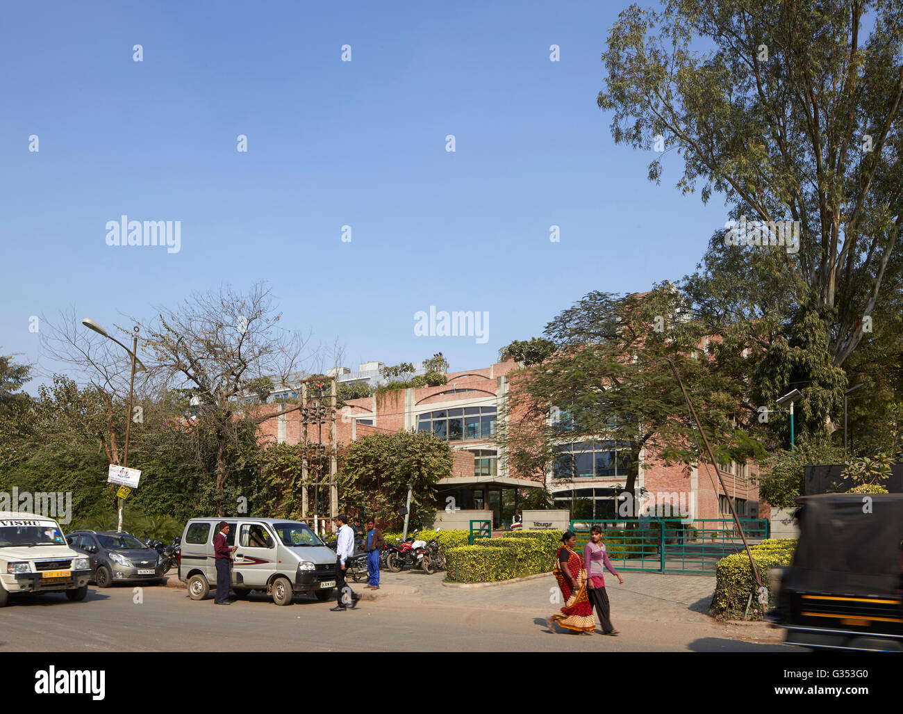 Street view. TrIburg HQ, Gurgaon, India. Architect: SPA Design , 2015. Stock Photo