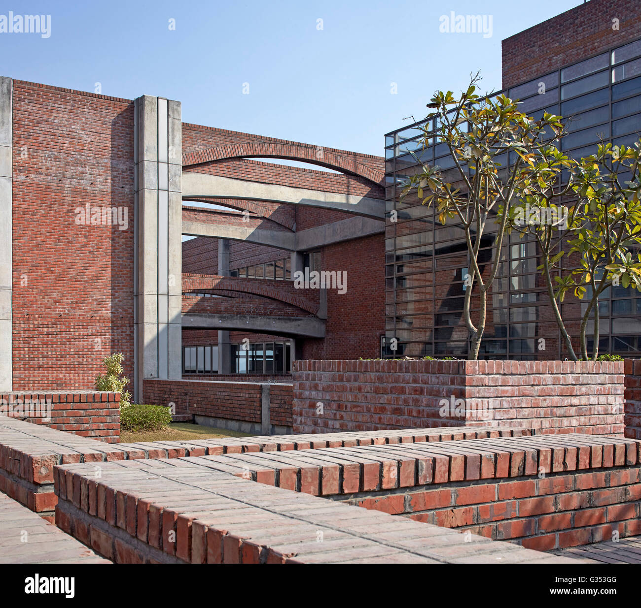 Rooftop view. TrIburg HQ, Gurgaon, India. Architect: SPA Design , 2015. Stock Photo