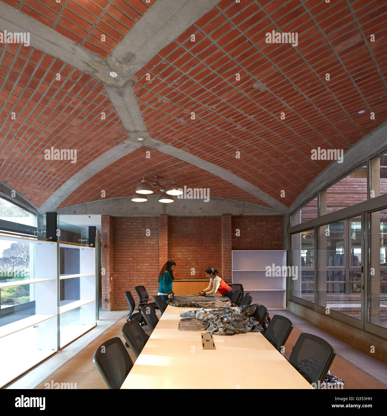 Meeting area on 2nd floor. TrIburg HQ, Gurgaon, India. Architect: SPA Design , 2015. Stock Photo