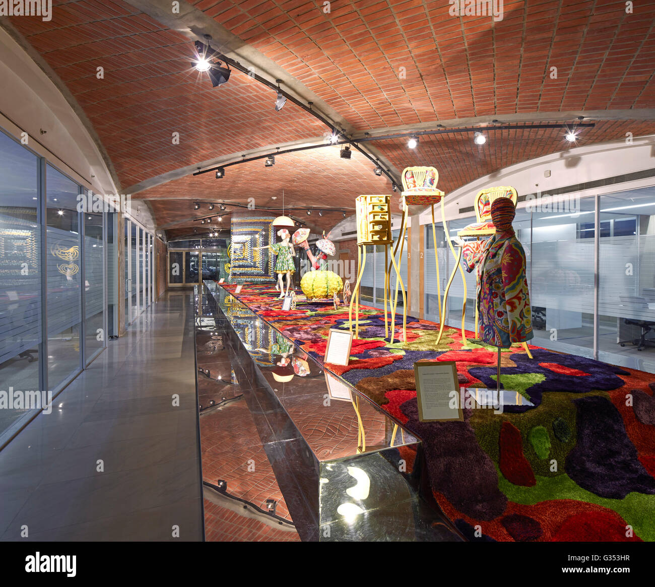Interior view in reception area. TrIburg HQ, Gurgaon, India. Architect: SPA Design , 2015. Stock Photo