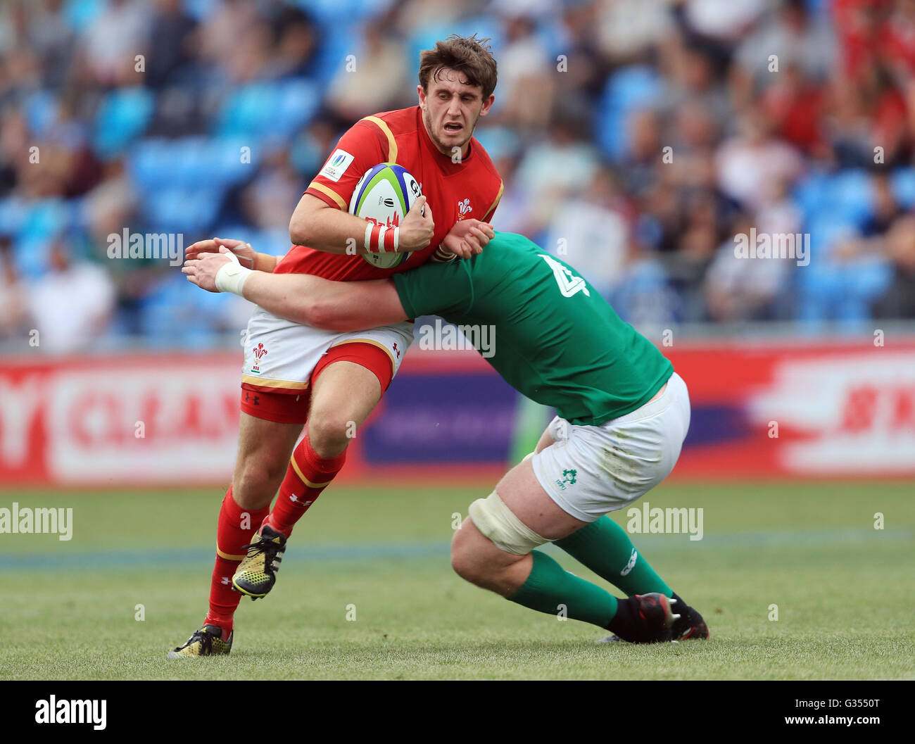 Wales Daniel Jones is tackled by Ireland's Cillian Gallagher during the ...
